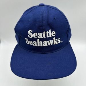 VTG Seattle Seahawks Script NFL New Era Adjustable Snapback Hat Cap Wool Acrylic